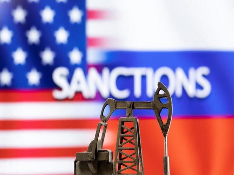 US RF Flags Oil Rig